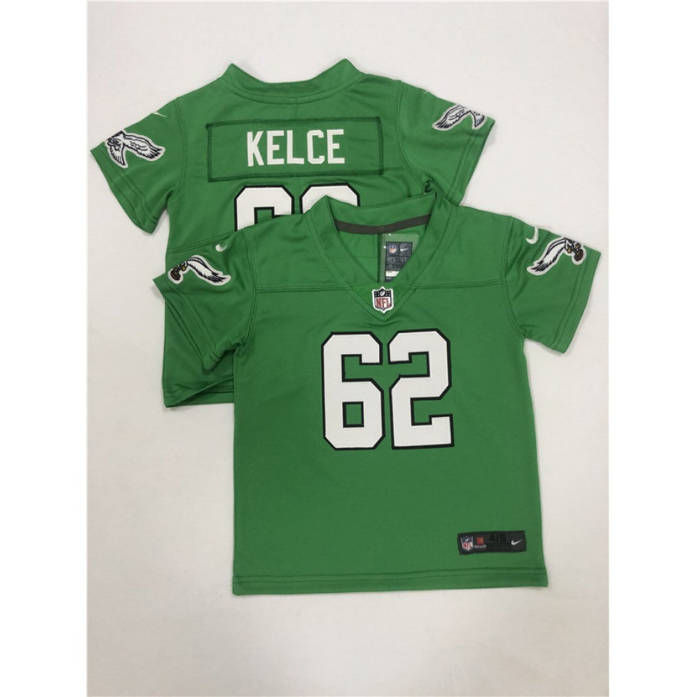 Toddlers Philadelphia Eagles #62 Jason Kelce Green Vapor Throwback Stitched Football Jersey 