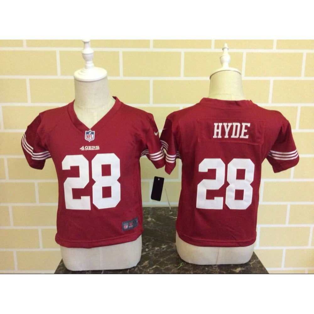 Toddler San Francisco 49ers #28 Carlos Hyde Red Stitched NFL Jersey 