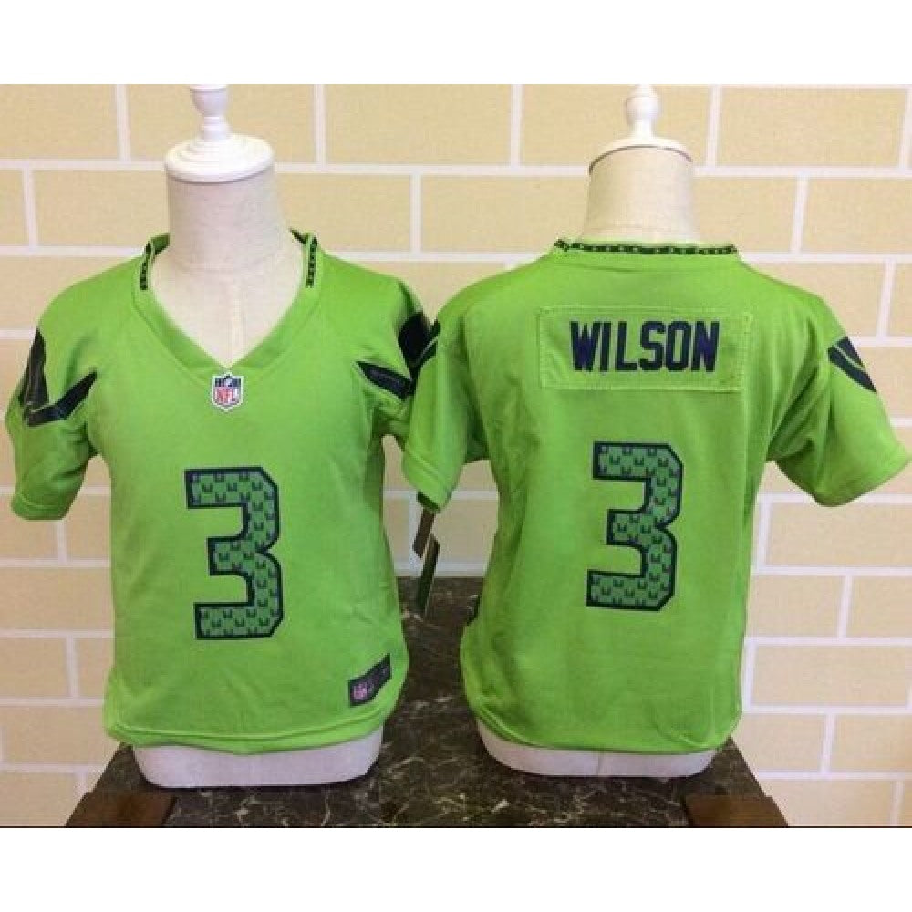 Toddler Seahawks #3 Russell Wilson Green Alternate Stitched NFL Elite Jersey 