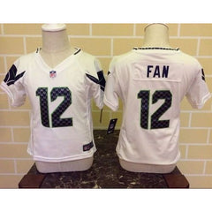Toddler Seahawks #12 Fan White Stitched NFL Elite Jersey 