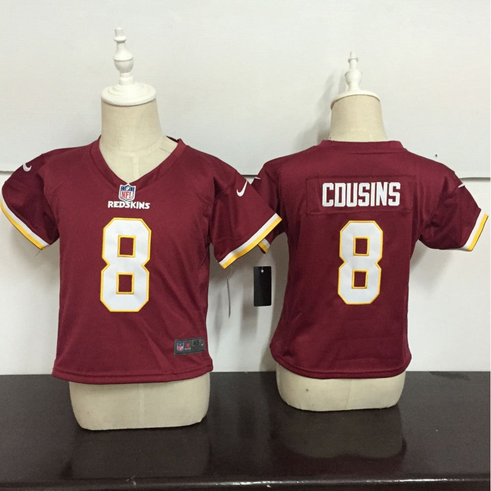 Toddler Washington Redskins #8 Kirk Cousins Burgundy Red Team Color Stitched NFL Jersey 