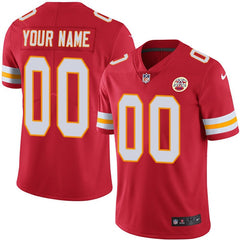 Toddlers Kansas City Chiefs Customized Red Vapor Stitched Limited Jersey 