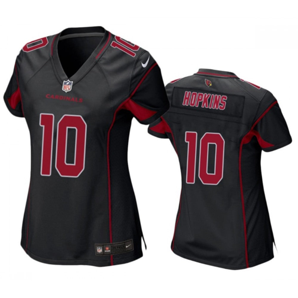 Women's Arizona Cardinals #10 DeAndre Hopkins Black Color Rush Stitched Jersey(Run Small) 
