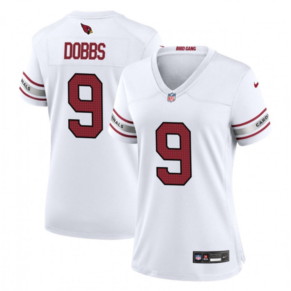 Women's Arizona Cardinals #9 Joshua Dobbs White 2023 Stitched Jersey(Run Small) 