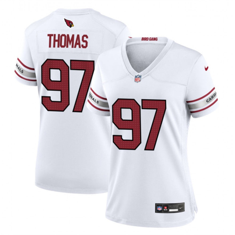 Women's Arizona Cardinals #97 Cameron Thomas White 2023 Stitched Jersey(Run Small) 