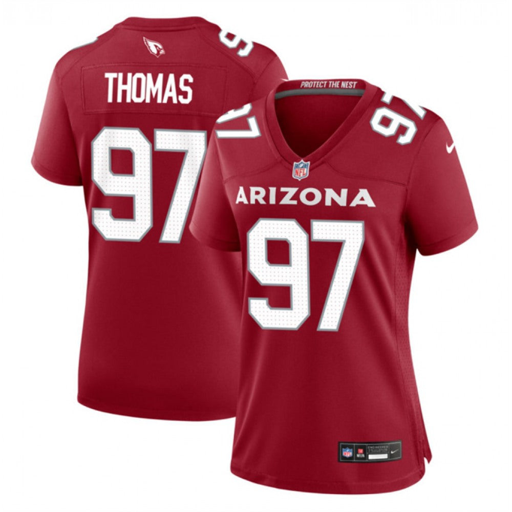 Women's Arizona Cardinals #97 Cameron Thomas Red 2023 Stitched Jersey(Run Small) 
