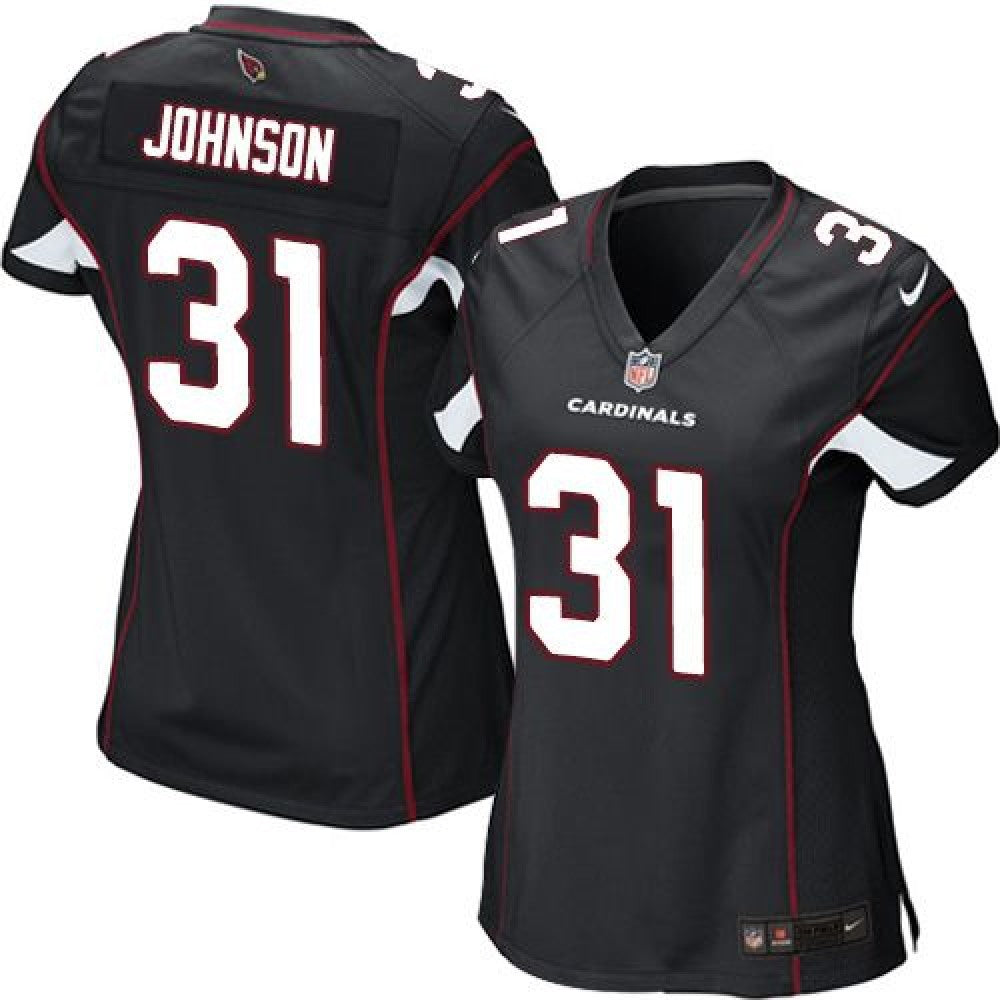Cardinals #31 David Johnson Black Alternate Women's Stitched NFL Elite Jersey 