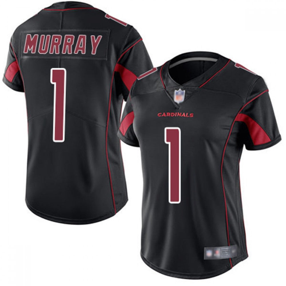 Women's Arizona Cardinals #1 Kyler Murray Black Limited Rush Stitched NFL Jersey(Run Small) 
