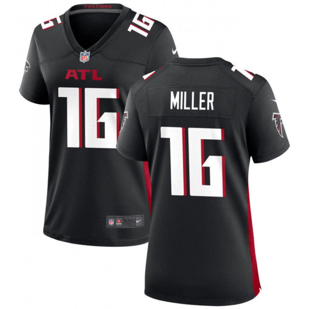 Women's Atlanta Falcons #16 Scott Miller Black Stitched Jersey(Run Small) 