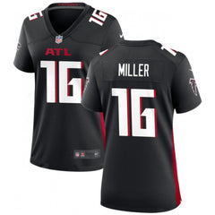 Women's Atlanta Falcons #16 Scott Miller Black Stitched Jersey(Run Small) 
