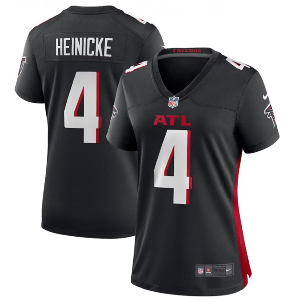 Women's Atlanta Falcons #4 Taylor Heinicke Black Stitched Jersey(Run Small) 