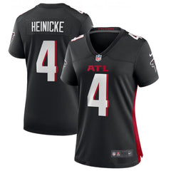 Women's Atlanta Falcons #4 Taylor Heinicke Black Stitched Jersey(Run Small) 