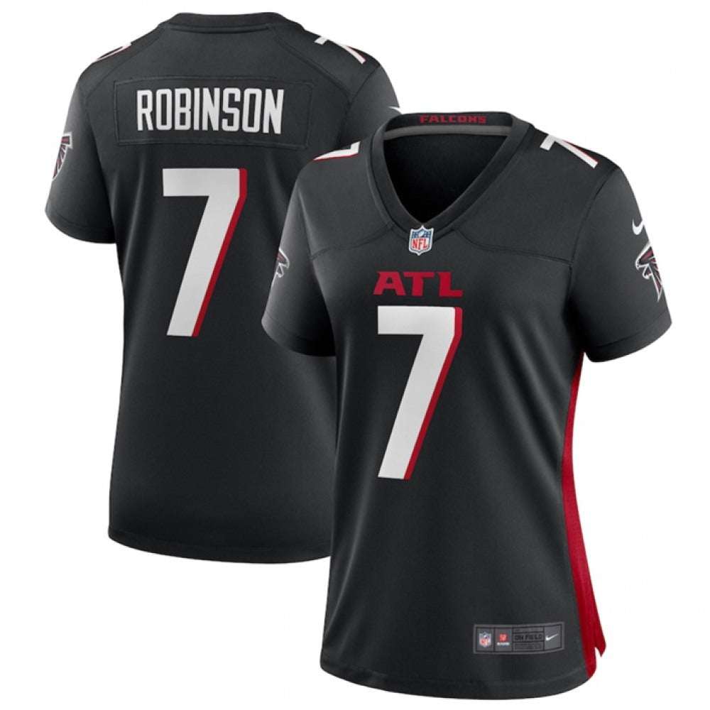 Women's Atlanta Falcons #7 Bijan Robinson Black 2023 Draft Stitched Jersey(Run Small) 
