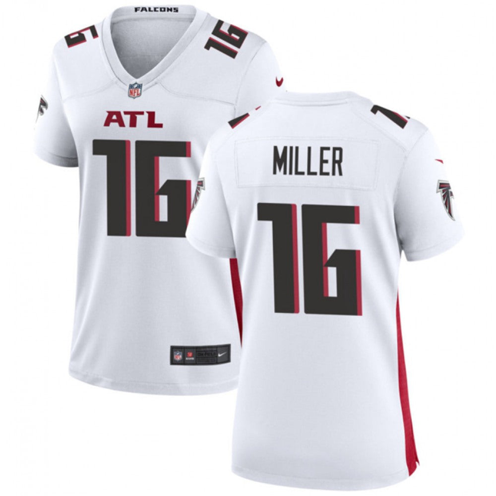 Women's Atlanta Falcons #16 Scott Miller White Stitched Jersey(Run Small) 