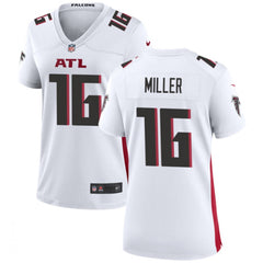Women's Atlanta Falcons #16 Scott Miller White Stitched Jersey(Run Small) 