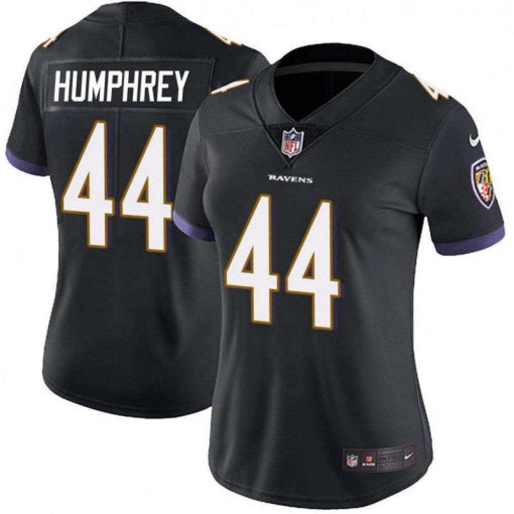 Women's Baltimore Ravens #44 Marlon Humphrey Black Vapor Untouchable Limited NFL Jersey(Run Small) 