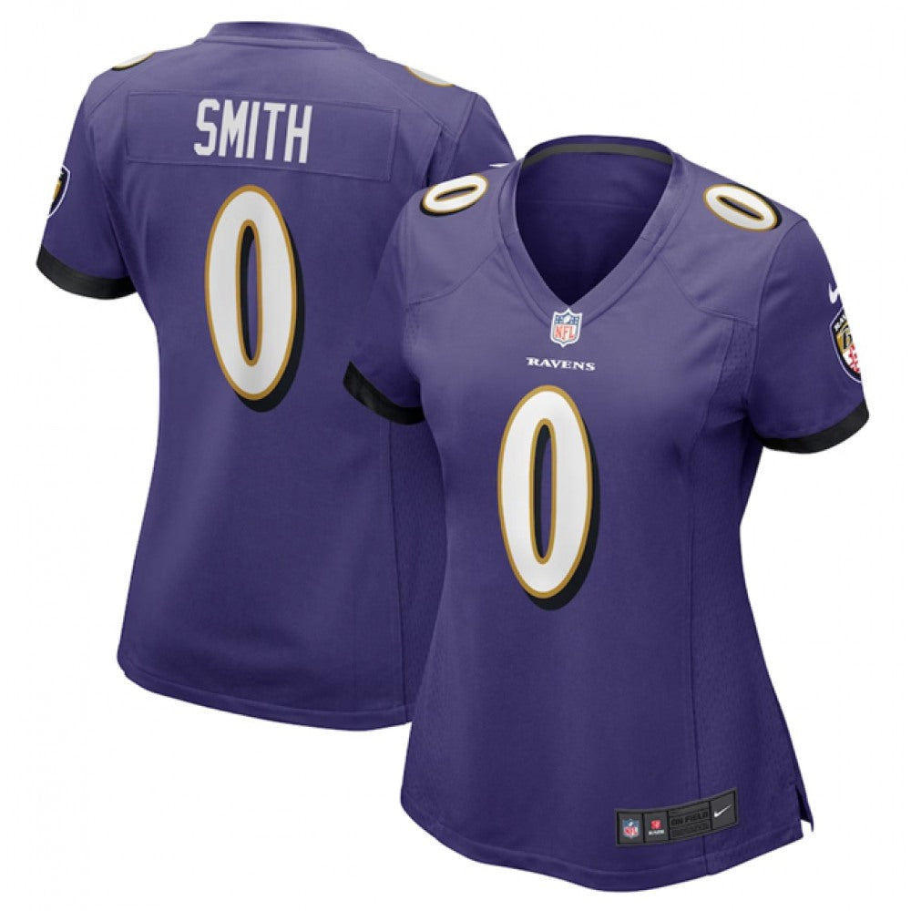 Women's Baltimore Ravens #0 Roquan Smith Purple Football Jersey(Run Small) 