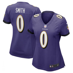Women's Baltimore Ravens #0 Roquan Smith Purple Football Jersey(Run Small) 