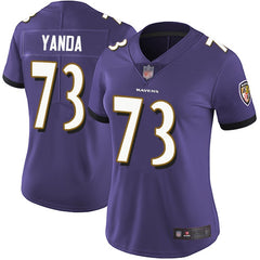 Women's Baltimore Ravens #73 Marshal Yanda Purple Vapor Untouchable Limited NFL Jersey(Run Small) 