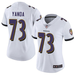 Women's Baltimore Ravens #73 Marshal Yanda White Vapor Untouchable Limited NFL Jersey(Run Small) 