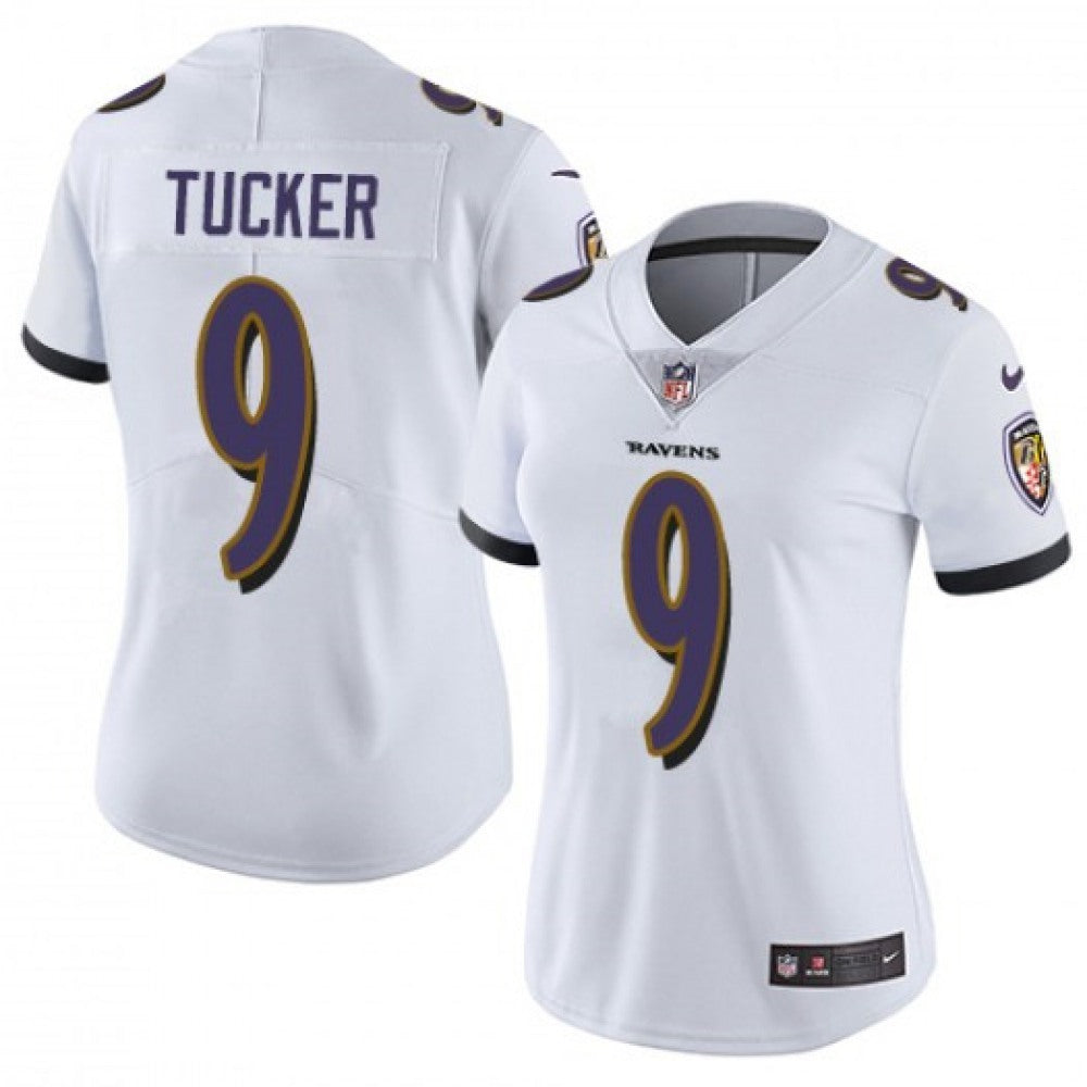 Women's Baltimore Ravens #9 Justin Tucker White Vapor Untouchable Limited NFL Jersey(Run Small) 