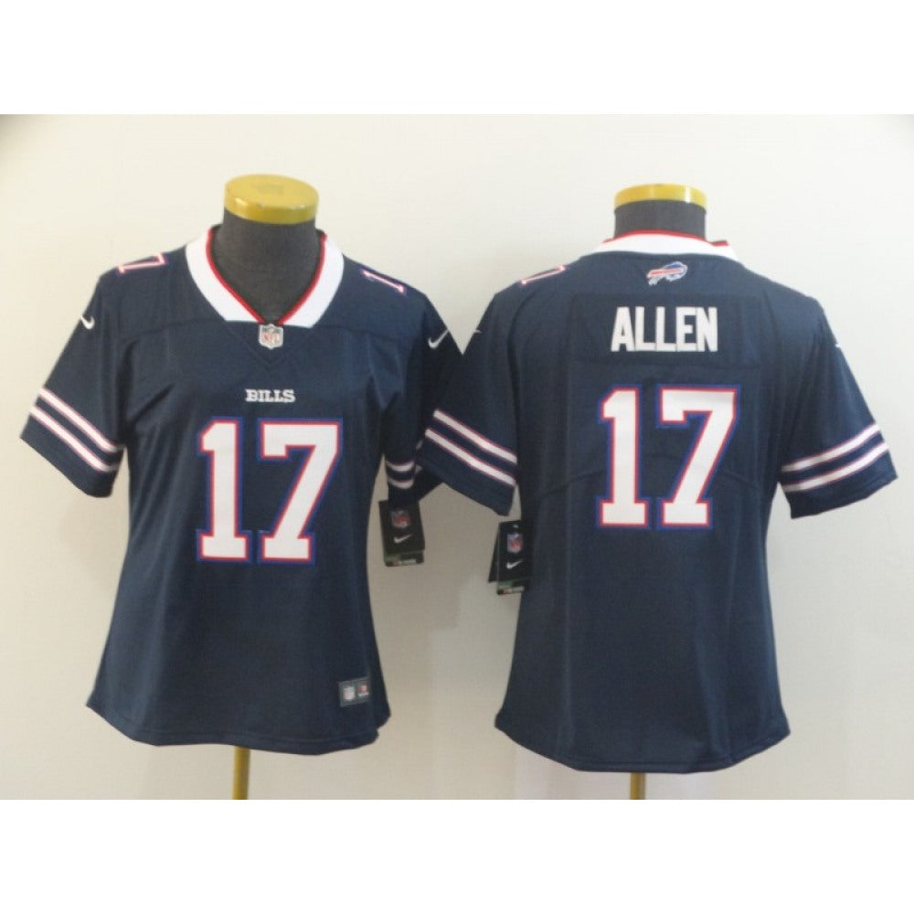 Women's Buffalo Bills #17 Josh Allen Navy Inverted Legend Stitched NFL Jersey 