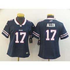 Women's Buffalo Bills #17 Josh Allen Navy Inverted Legend Stitched NFL Jersey 