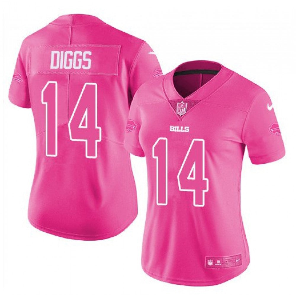 Women's Buffalo Bills #14 Stefon Diggs Pink Vapor Untouchable Stitched Jersey(Run Small) 