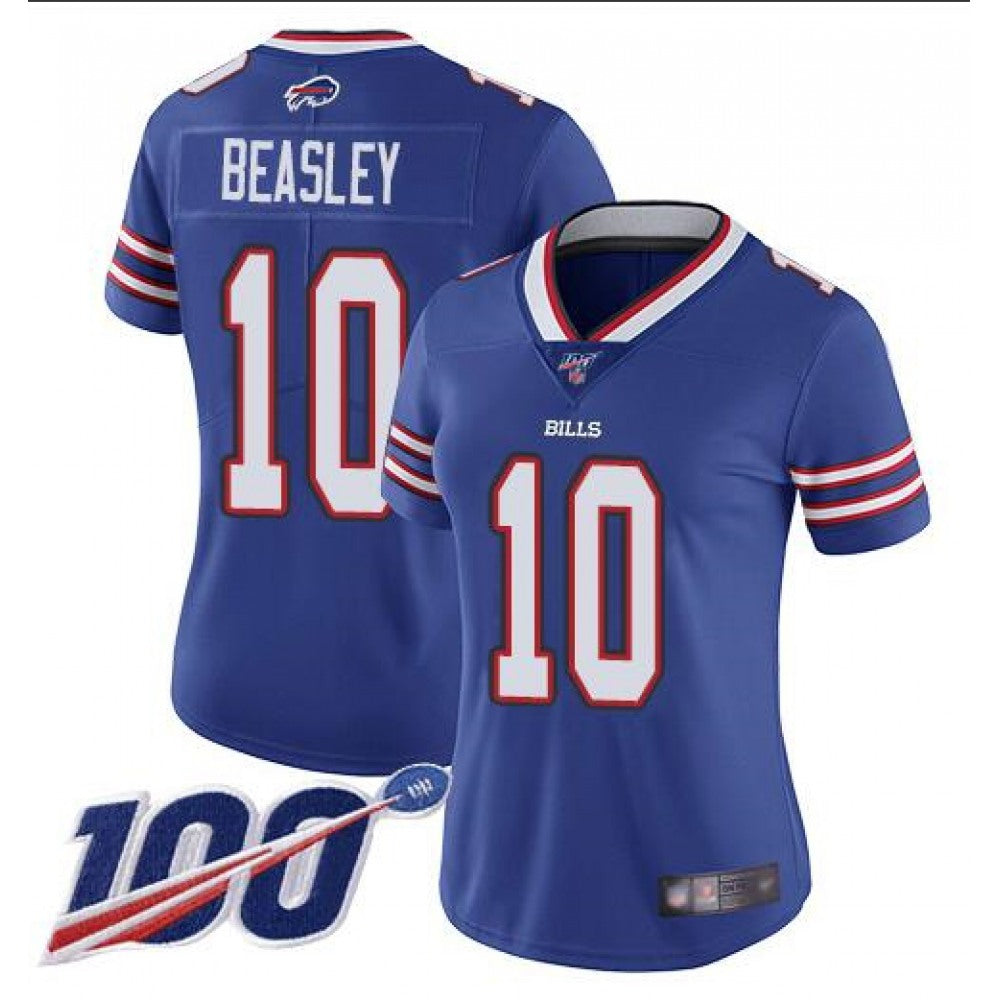 Women's Buffalo Bills #10 Cole Beasley 2019 100th Season Royal Vapor Untouchable Limited Stitched NFL Jersey 