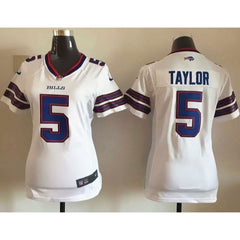 Bills #5 Tyrod Taylor White Women's Stitched NFL Elite Jersey 
