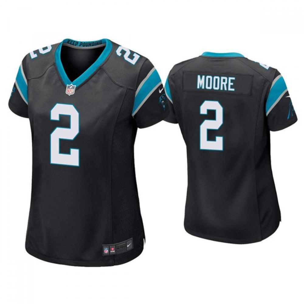 Women's Carolina Panthers #2 D.J Moore Black Vapor Untouchable Limited Stitched NFL Jersey(Run Small) 