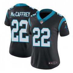 Women's Carolina Panthers #22 Christian McCaffrey Black Vapor Untouchable Limited Jersey(Runs Small) 