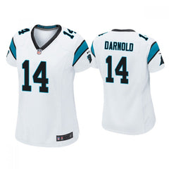 Women's Carolina Panthers #14 Sam Darnold White Vapor Untouchable Limited Stitched NFL Jersey(Run Small) 