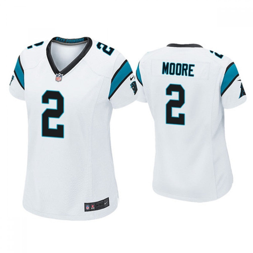 Women's Carolina Panthers #2 D.J Moore White Vapor Untouchable Limited Stitched NFL Jersey(Run Small) 