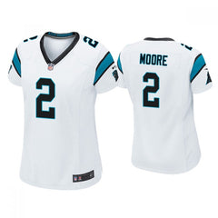 Women's Carolina Panthers #2 D.J Moore White Vapor Untouchable Limited Stitched NFL Jersey(Run Small) 