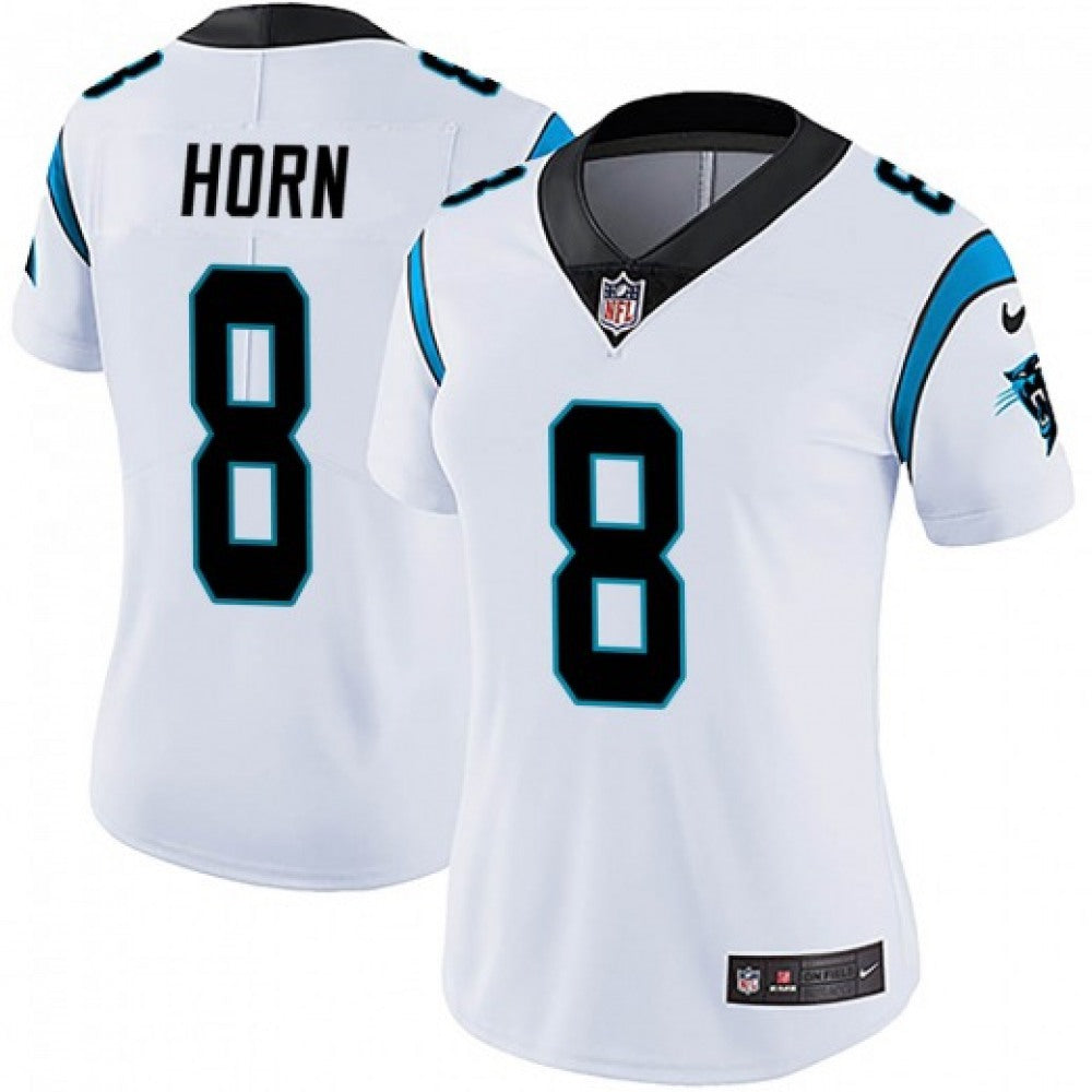 Women's Carolina Panthers #8 Jaycee Horn White Vapor Untouchable Limited Stitched NFL Jersey(Run Small) 