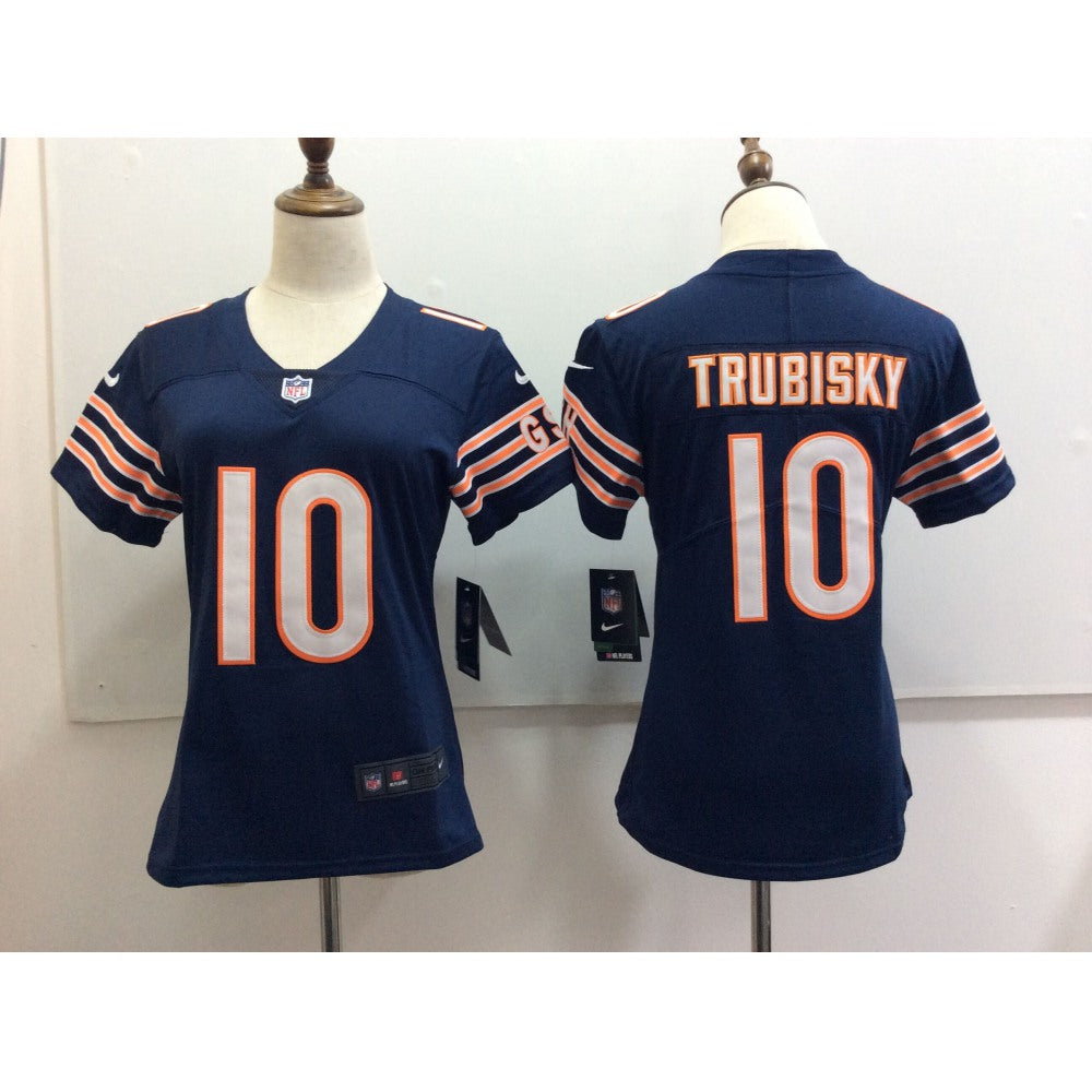 Women's Chicago Bears #10 Mitchell Trubisky Blue Untouchable Limited Stitched NFL Jersey 