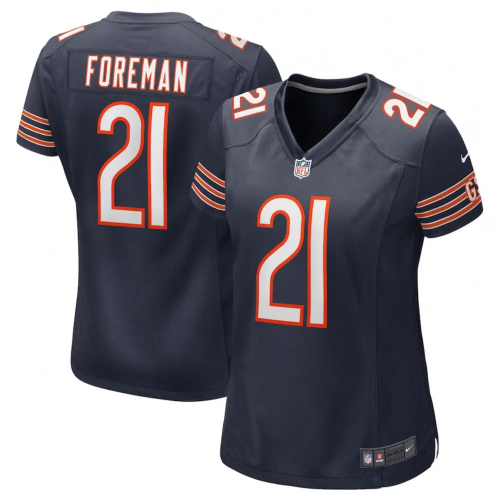 Women's Chicago Bears #21 D'Onta Foreman Navy Stitched Jersey(Run Small) 