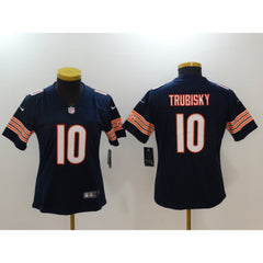 Women's Chicago Bears #10 Mitchell Trubisky Navy Blue Vapor Untouchable Elite Stitched NFL Jersey 