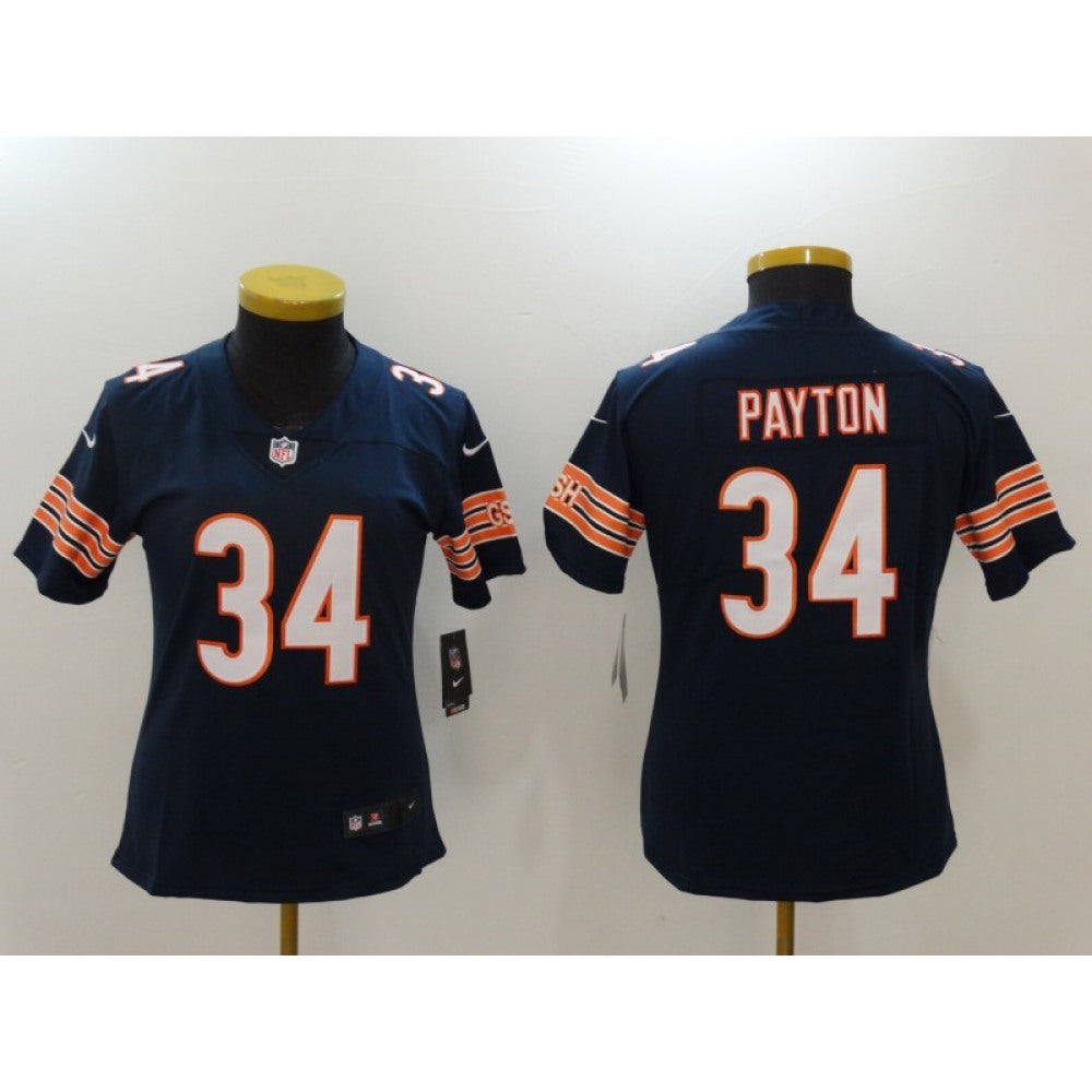 Women's Chicago Bears #34 Walter Payton Navy Blue Vapor Untouchable Elite Stitched NFL Jersey 