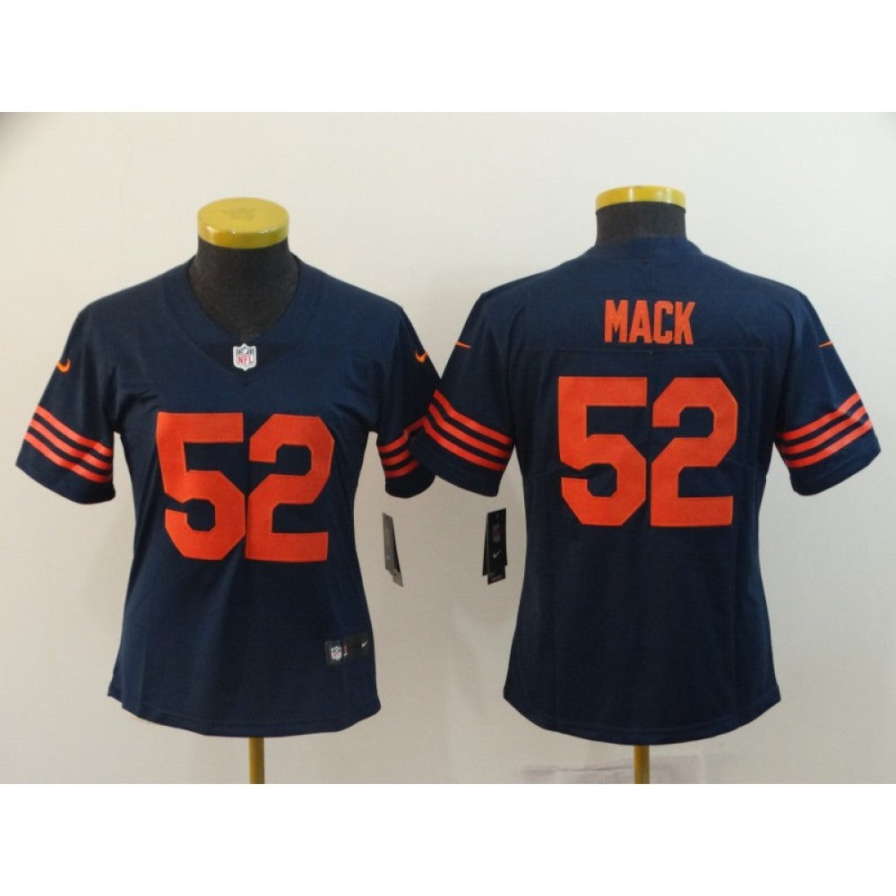 Women's Chicago Bears #52 Khalil Mack Navy Vapor Untouchable Limited Stitched NFL Jersey 