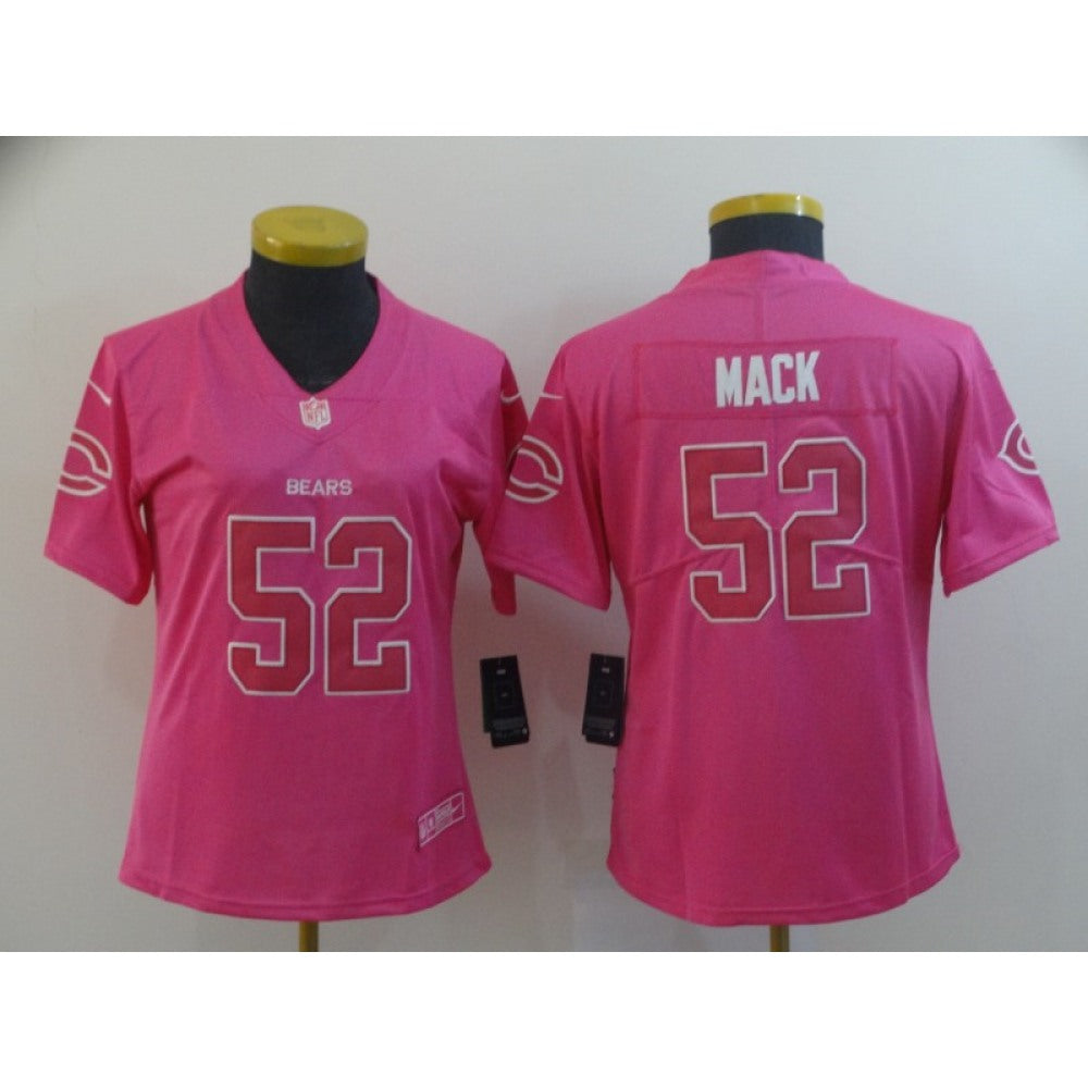 Women's Chicago Bears #52 Khalil Mack Pink Vapor Untouchable Limited Stitched NFL Jersey 