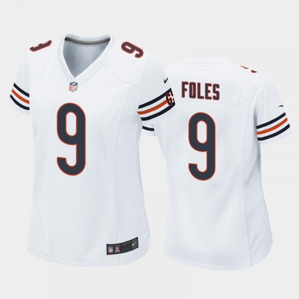 Women's Chicago Bears #9 Nick Foles White Stitched Jersey(Run Small) 