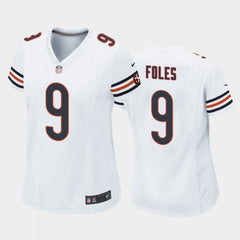 Women's Chicago Bears #9 Nick Foles White Stitched Jersey(Run Small) 