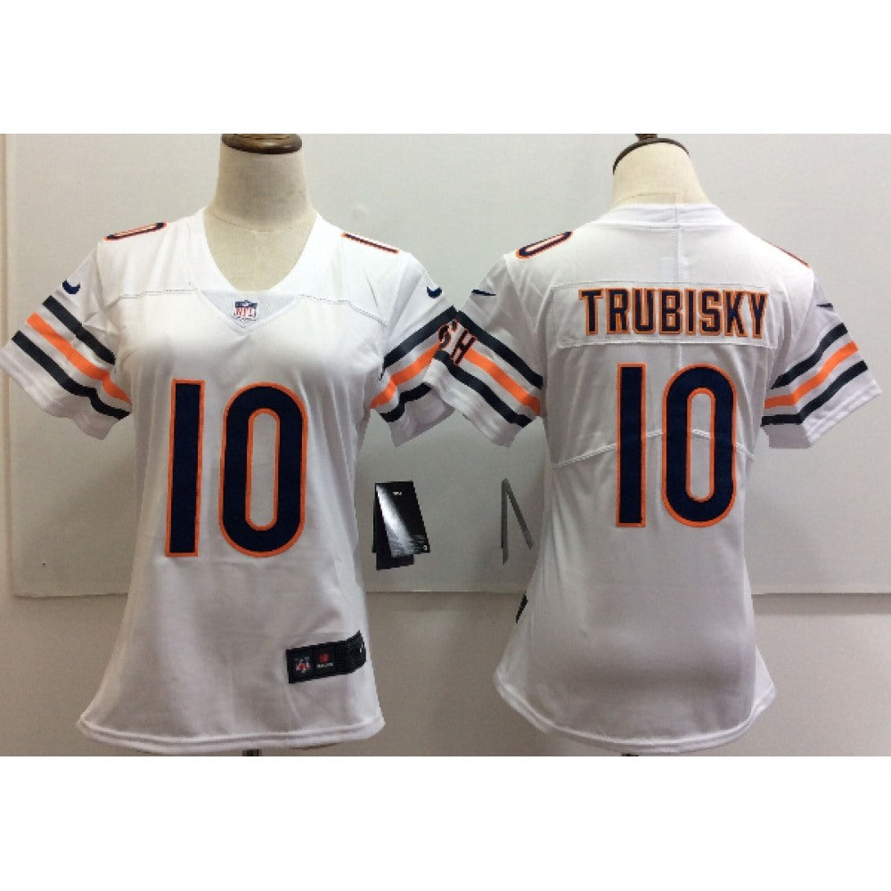 Women's Chicago Bears #10 Mitchell Trubisky White Untouchable Limited Stitched NFL Jersey 