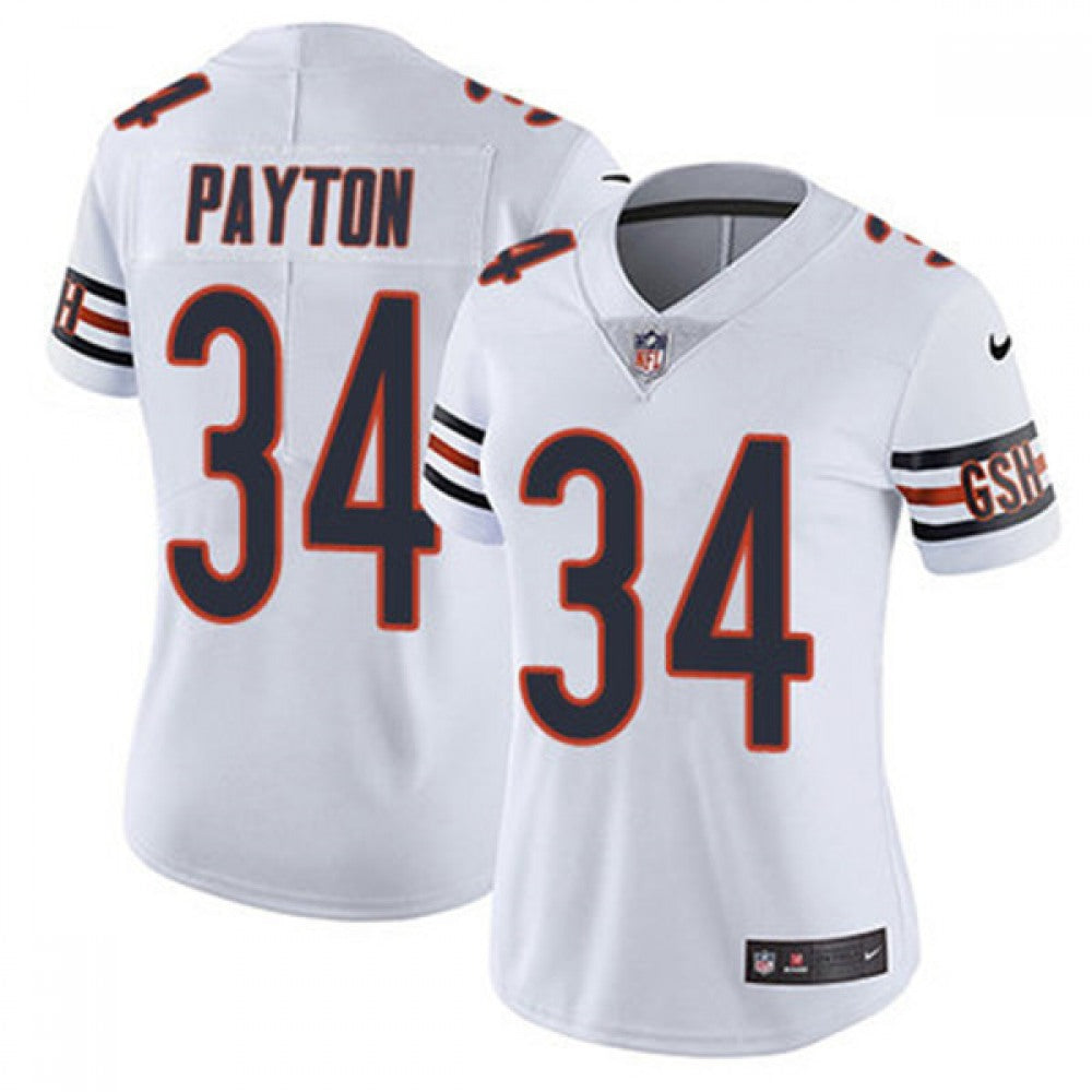 Women's Chicago Bears #34 Walter Payton White Vapor untouchable Limited Stitched Jersey(Run Small) 