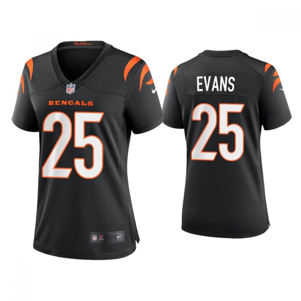 Women's Cincinnati Bengals #25 Chris Evans 2021 New Black Vapor Limited Stitched Jersey(Run Small) 