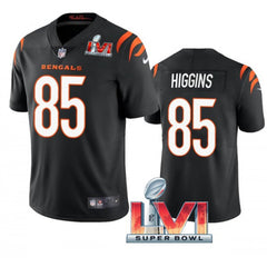 Women's Cincinnati Bengals #85 Tee Higgins 2022 Black Super Bowl LVI Vapor Limited Stitched Jersey(Run Small) 