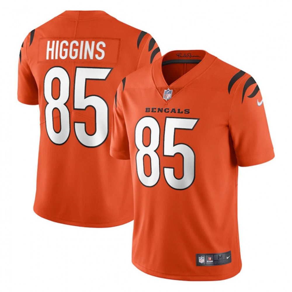 Women's Cincinnati Bengals #85 Tee Higgins 2021 New Orange Vapor Limited Stitched Jersey(Run Small) 