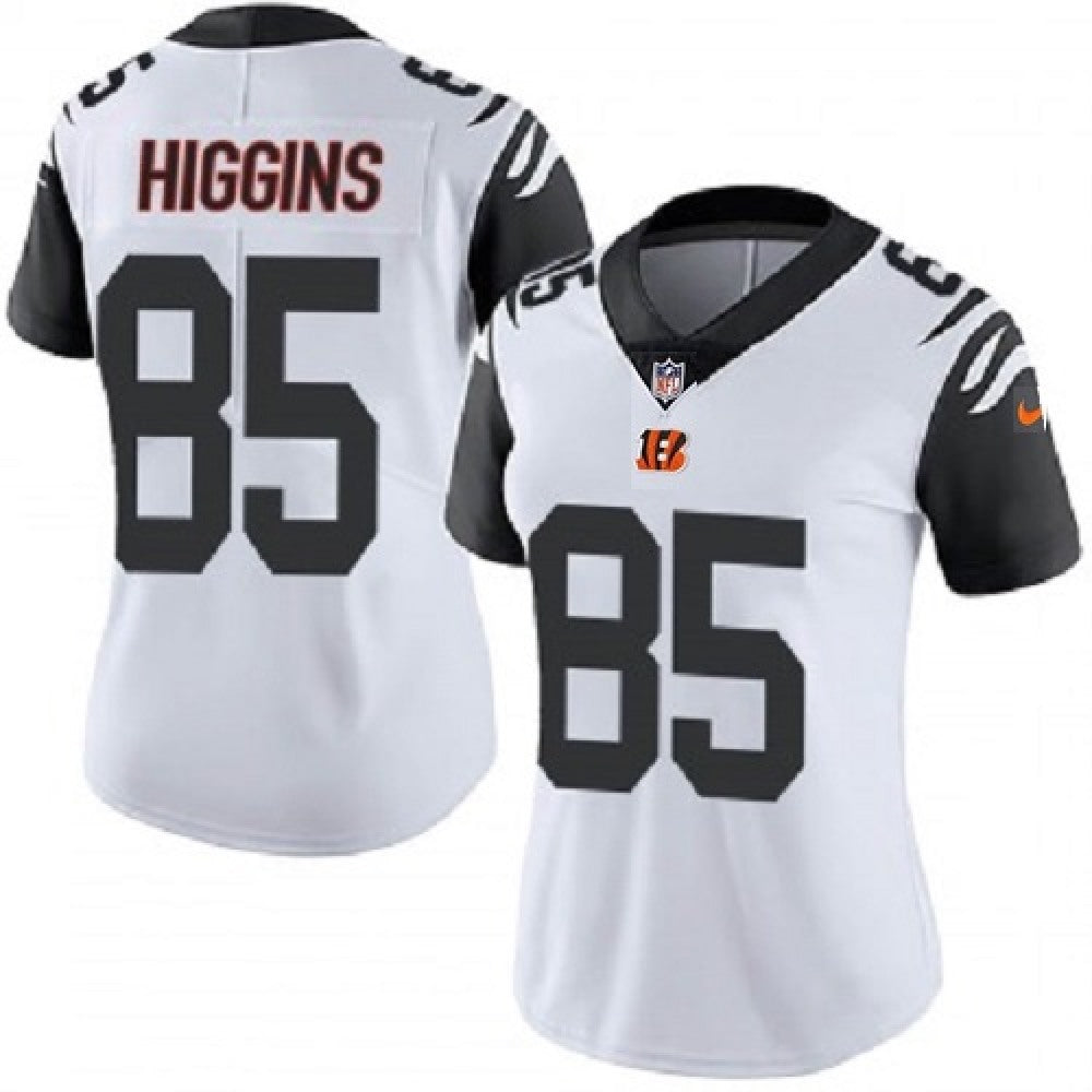 Women's Cincinnati Bengals #85 Tee Higgins White Vapor Stitched Jersey(Run Small) 